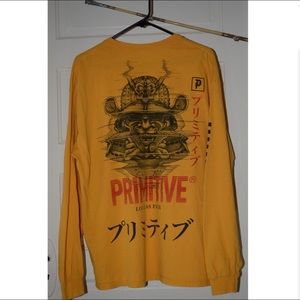 Primitive Long Sleeve. Yellow Graphic. Skate tee